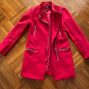 MissGuided Red PeaCoat size 0